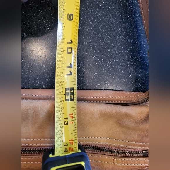 Fossil Light Brown Satchel Shoulder Bag Brass Tone Hardware  11 x 7 - Picture 16 of 16